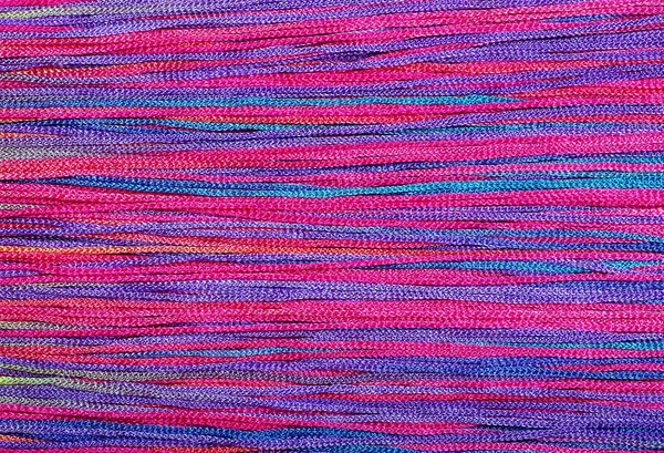 Multicolor Thread Textura Fundo Fio Azul Roxo Close — Fotografia de Stock