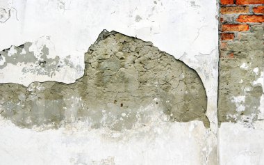 eski sıvalı tuğla duvar. eski alçı doku arka plan. kopyalama alanları