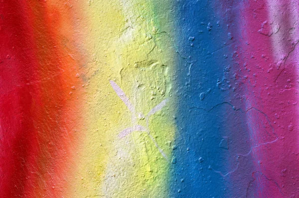 Bunt Bemalte Verputzte Betonwand Farben Des Regenbogens Abstrakte Bunte Textur — Stockfoto