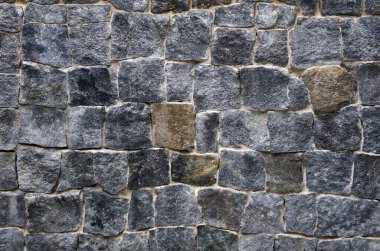 Granit bloklardan duvar. Granit duvar dokusu arka plan. Granit asfalt üst görünümü