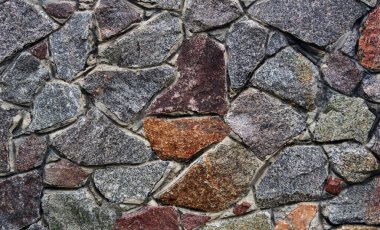 Granit bloklardan duvar. Granit duvar dokusu arka plan. Granit asfalt üst görünümü