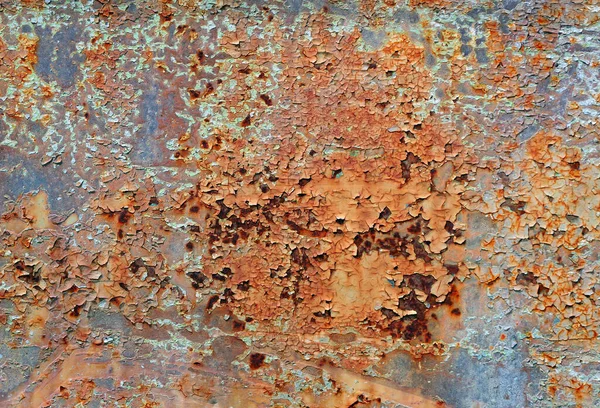 Oude Roestige Geschilderde Metalen Plaat Textuur Achtergrond — Stockfoto