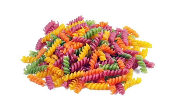 Pasta Multicolor Una Cuchara Sobre Una Mesa Madera Comida Sana — Foto de Stock