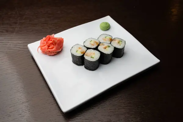 Sushi White Plate — Stock Photo, Image