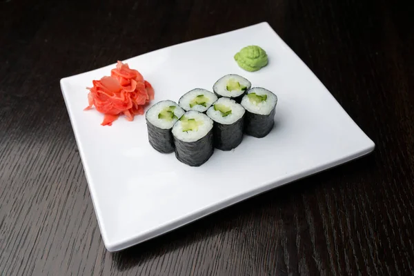 Sushi Vit Platta — Stockfoto