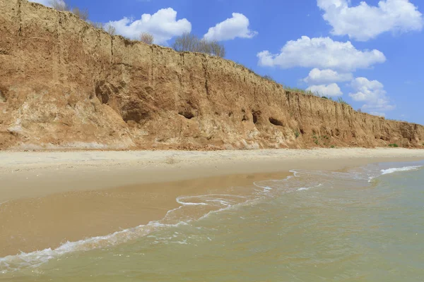 Landschap Met Zee Kust Van Prachtige Clay Kurortnoe Oekraïne — Stockfoto