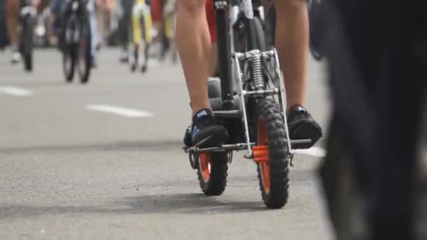 Grupo Personas Montando Bicicleta Carretera — Vídeos de Stock