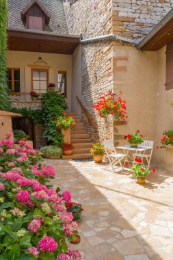 Burgundy çiçekli Fransız evi