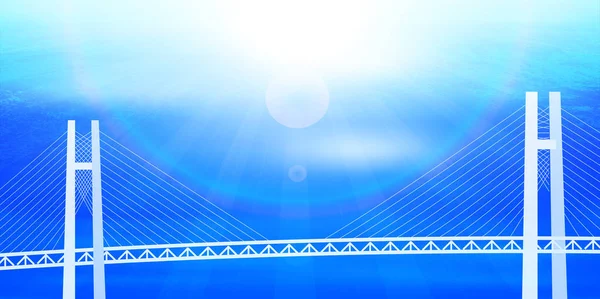 Bay Bridge Γέφυρα Ωκεανό Φόντο — Διανυσματικό Αρχείο