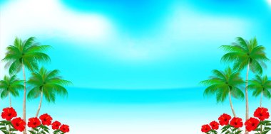 Hibiscus deniz manzara arka plan