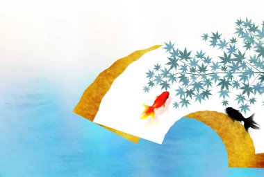 Japon balığı akçaağaç sıcak yaz arka planda