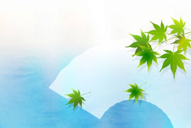 Momiji fan sıcak hava arka plan