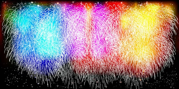 Fireworks Summer Summer Greeting Card Background — Stock Vector