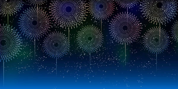 Feuerwerk Sommerhitze Meditation Hintergrund — Stockvektor