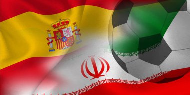 İspanya Iran ulusal bayrak futbol topu
