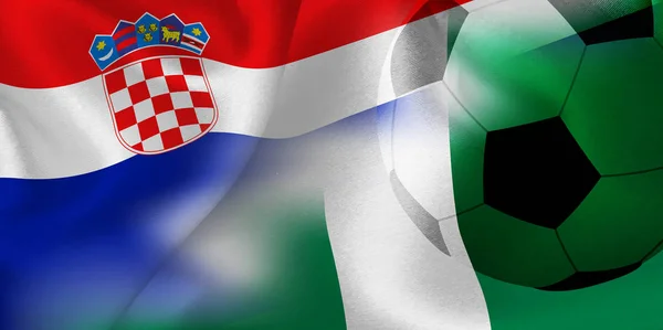 Croacia Nigeria Bandera Nacional Pelota Fútbol — Archivo Imágenes Vectoriales