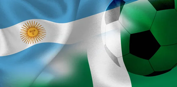 Argentina Nigeria Bandera Nacional Pelota Fútbol — Archivo Imágenes Vectoriales