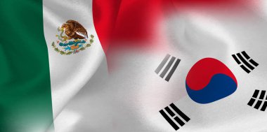 Meksika Kore Ulusal bayrak futbol topu