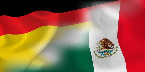 Deutschland Mexiko Nationalflagge Fußball — Stockvektor