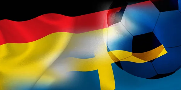 Deutschland Schwedische Nationalflagge Fußball — Stockvektor