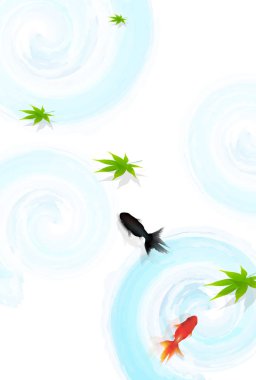 Japon balığı akçaağaç sıcak yaz arka planda