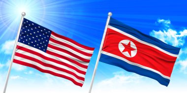 Kuzey Kore Kuzey Amerika bayrağı arka plan