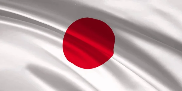 Bandera Japonesa Fondo Seda — Vector de stock