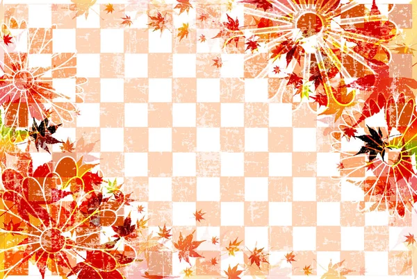 Sonbahar Japon Kağıt Arka Plan Sonbahar Yaprakları — Stok Vektör
