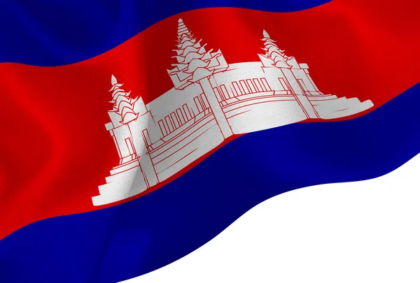 Bandeira Nacional Camboja Fundo — Vetor de Stock