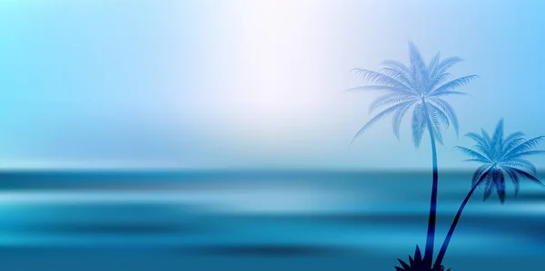 海と夏の風景の背景 — ストックベクタ