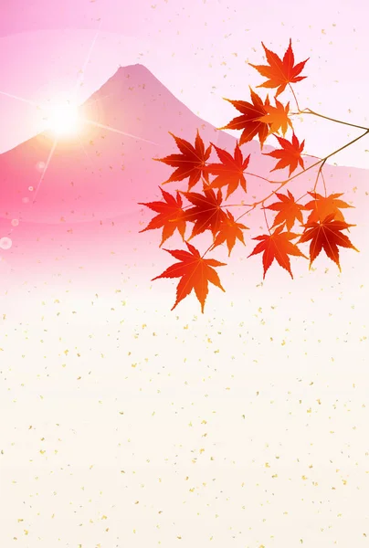 Fuji Autumn Leaves Autumn Background — Stock Vector