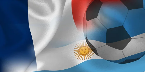 Francia Argentina Bandera Nacional Pelota Fútbol — Archivo Imágenes Vectoriales