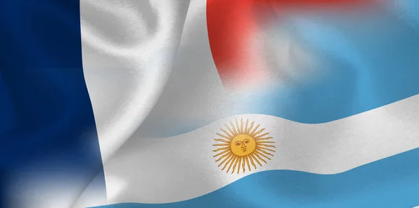 França Argentina Bola Futebol Bandeira Nacional —  Vetores de Stock