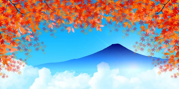 富士紅葉秋の背景 — ストックベクタ
