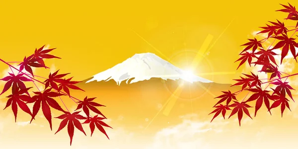Fuji Hintergrund Ahorn — Stockvektor