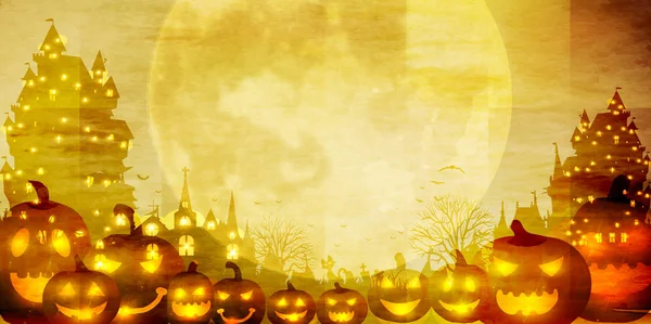 Halloween Abóbora Outono Fundo — Vetor de Stock