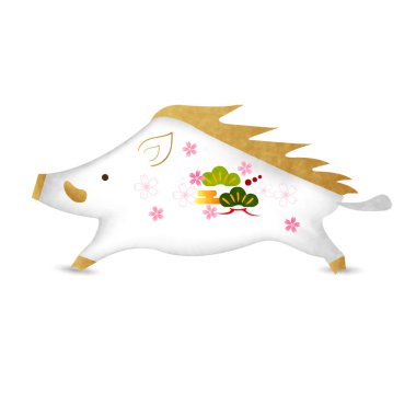 yaban domuzu yeni yıl kartı simgesi