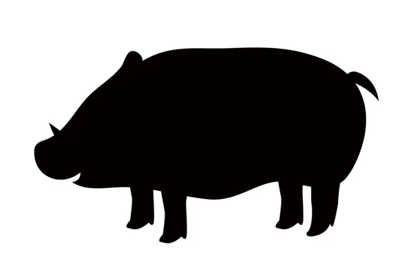 Jabalí Tarjeta Año Nuevo Animal Icono — Vector de stock