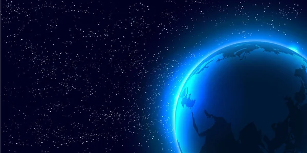 地球の夜の空領域の背景 — ストックベクタ