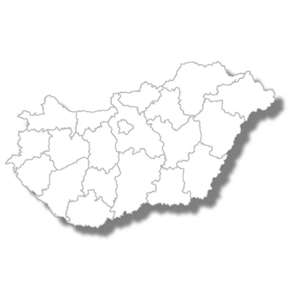 匈牙利国家地图图标 — 图库矢量图片