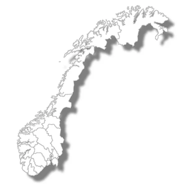 Noruega Mapa País Ícone — Vetor de Stock