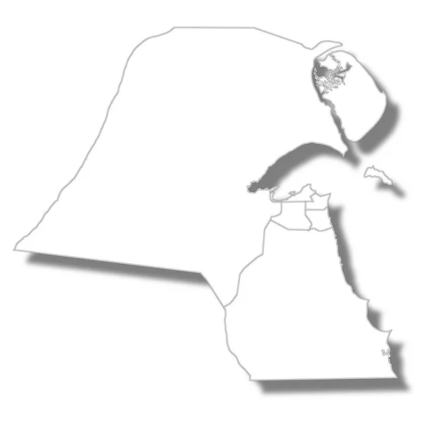 Ikonę Mapy Kraju Kuwejt — Wektor stockowy