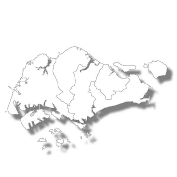 Singapore Land Karta Ikon — Stock vektor