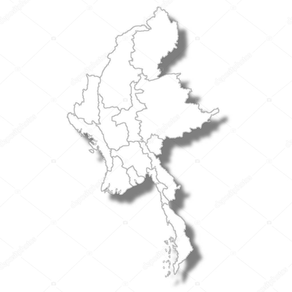 Myanmar country map icon