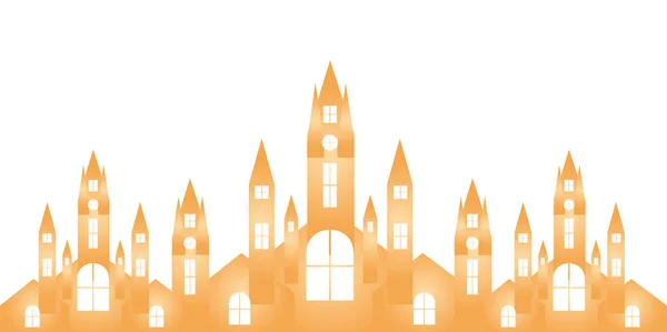 Halloween Château Église Silhouette — Image vectorielle
