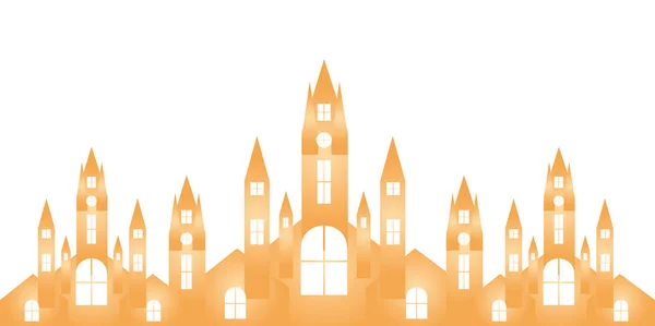 Silueta Iglesia Castillo Halloween — Vector de stock