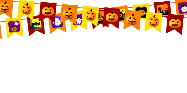 Fondo Bandera Calabaza Halloween — Vector de stock