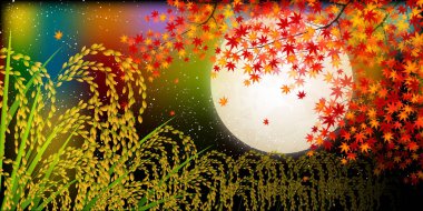 Pirinç Pilav kırpma sonbahar arka plan