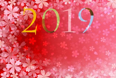 Yaban domuzu yeni yıl kartı Japon Kağıt arka plan