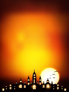 Cadılar Bayramı Castle sonbahar arka plan